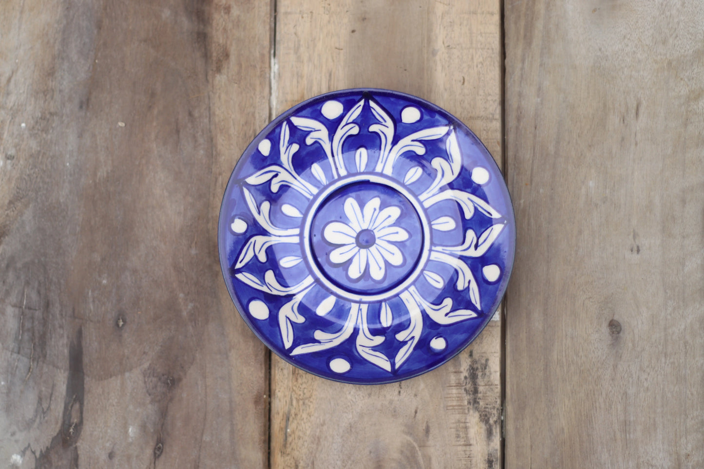 Hanging Decor Plate|Wall Hanging Plate|Decor Plate|Blue Pottery Plate|Handmade and Handpainted |Traditional|Blue Safalina