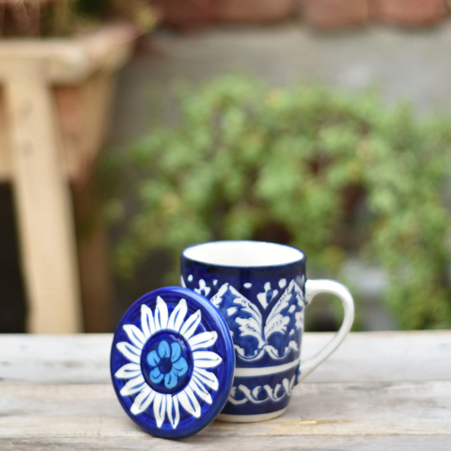 Classic Blue Mug with lid Safalina