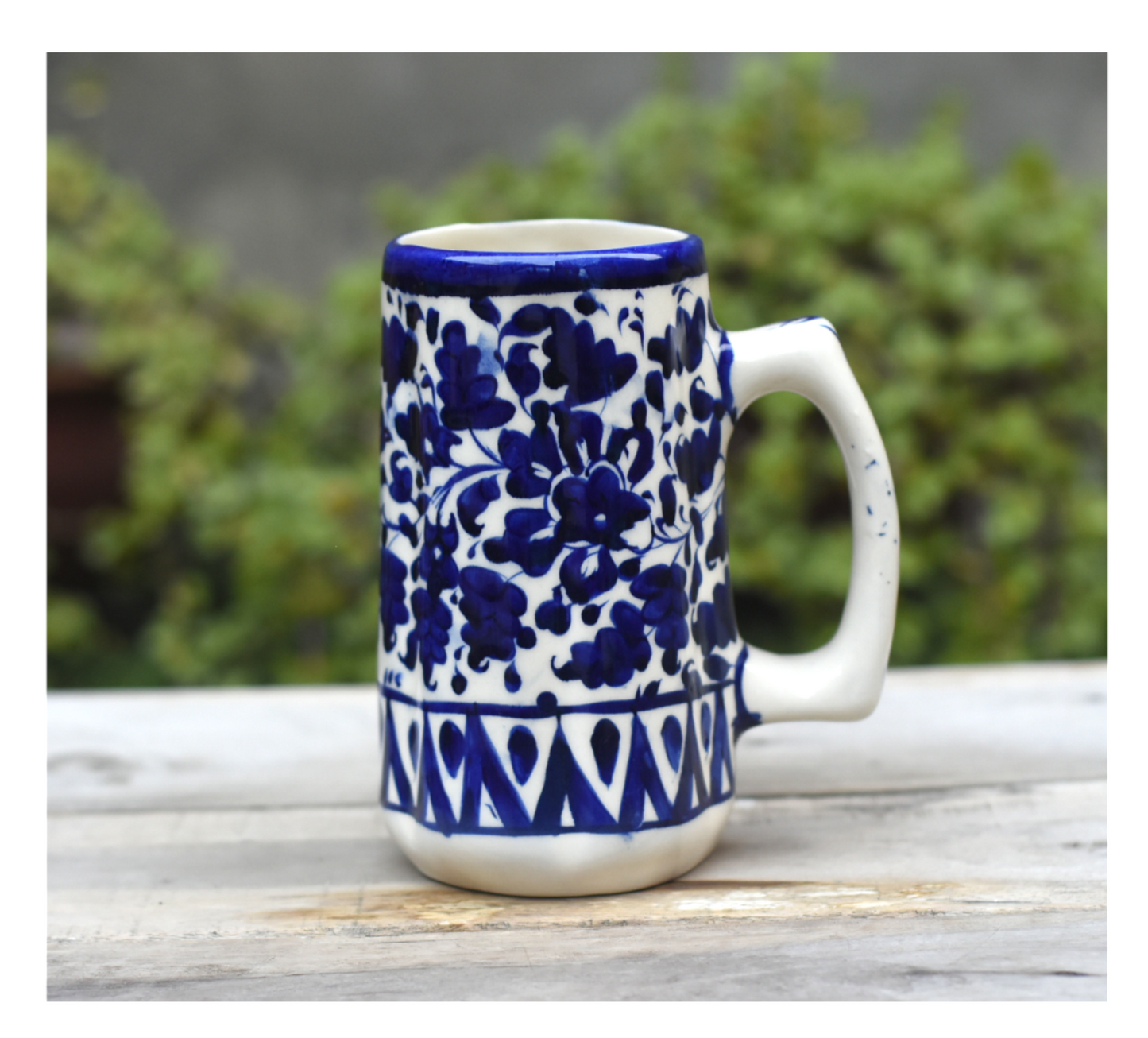 Blue Flower Large Juice Glass/ Large Mug Safalina
