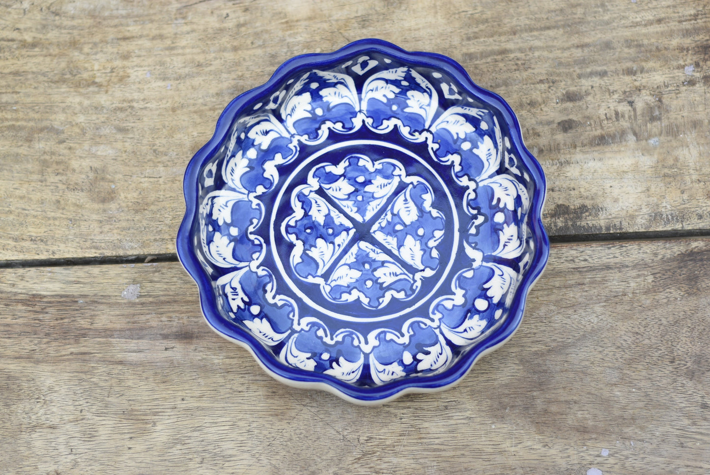 Classic Blue Medium Round Eving dish|Blue pottery Safalina
