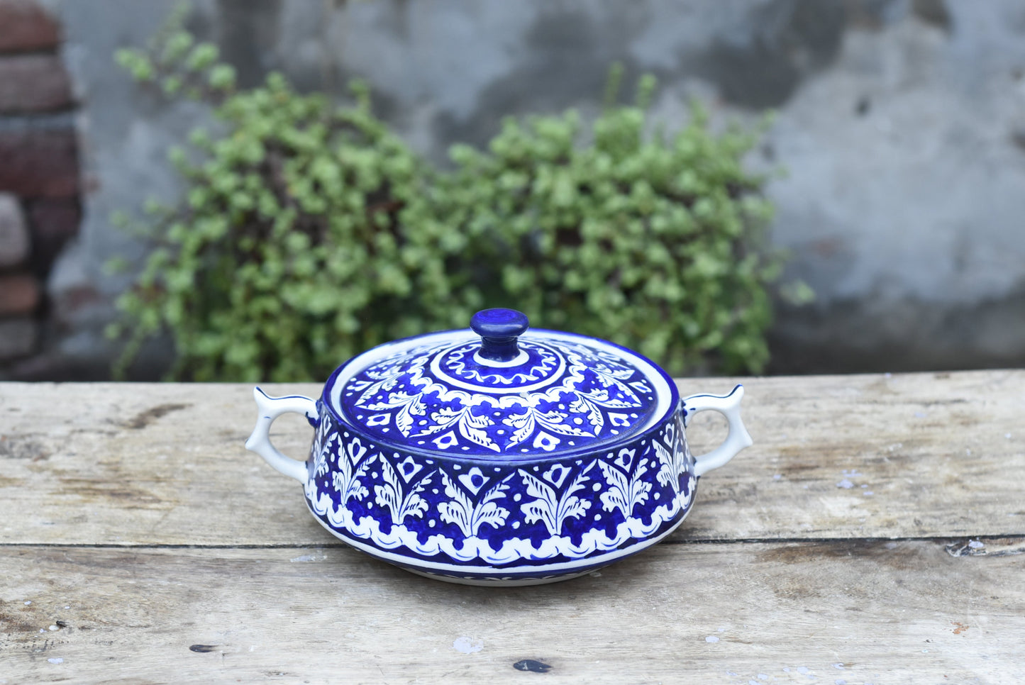 Classic Blue Donga/Cover Pot|Blue Pottery Safalina
