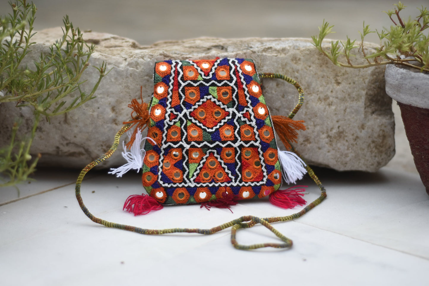 Handmade Kashmiri Aariwork over the shoulder purse| Small Safalina