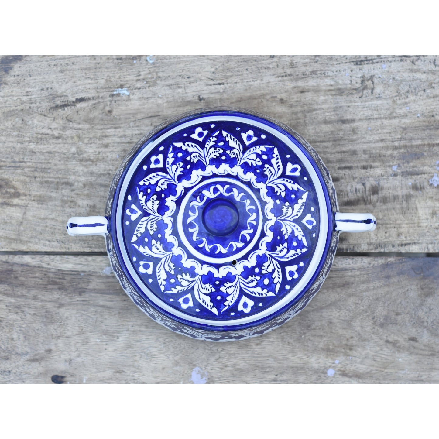 Classic Blue Donga/Cover Pot|Blue Pottery Safalina