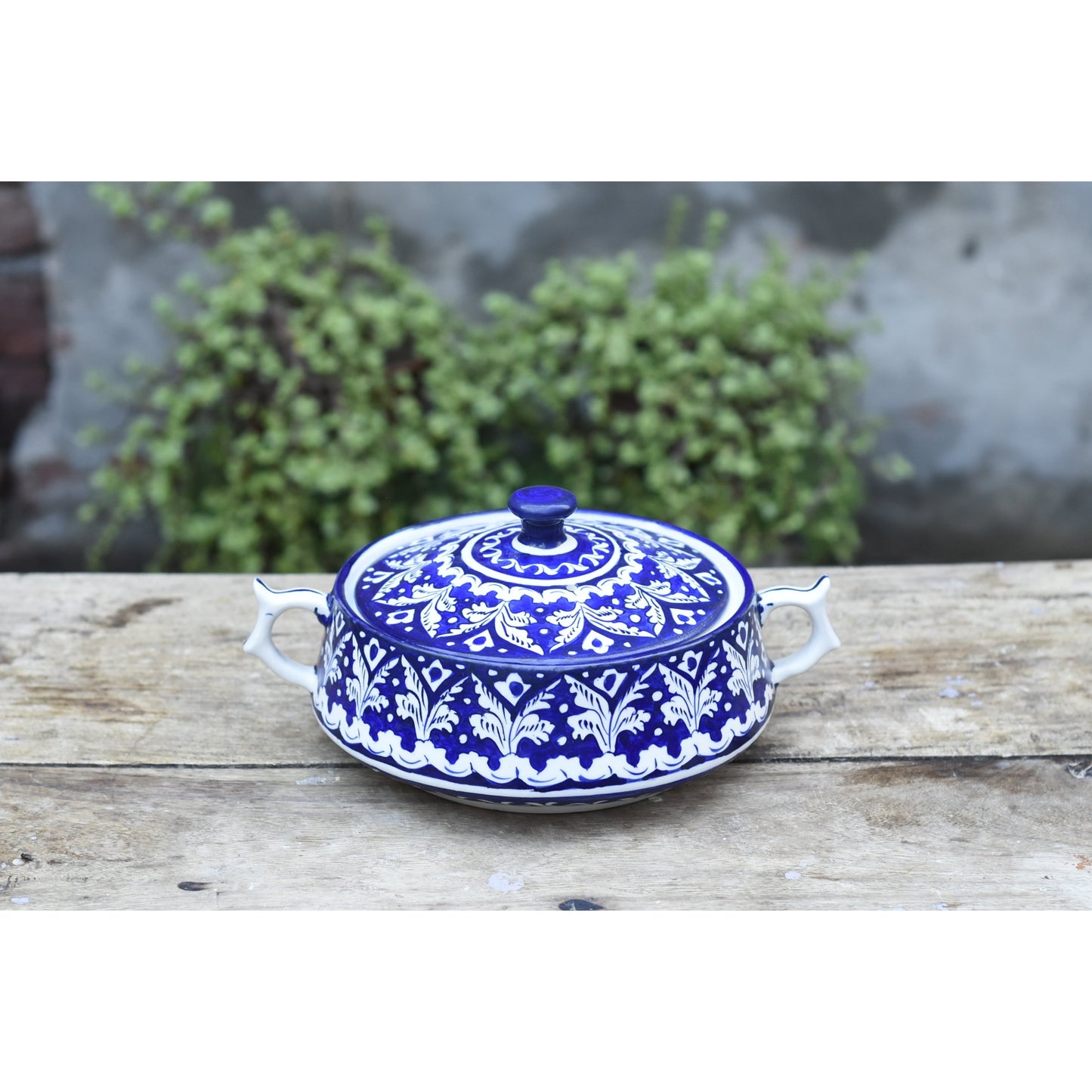 Classic Blue Donga/Cover Pot|Blue Pottery Safalina