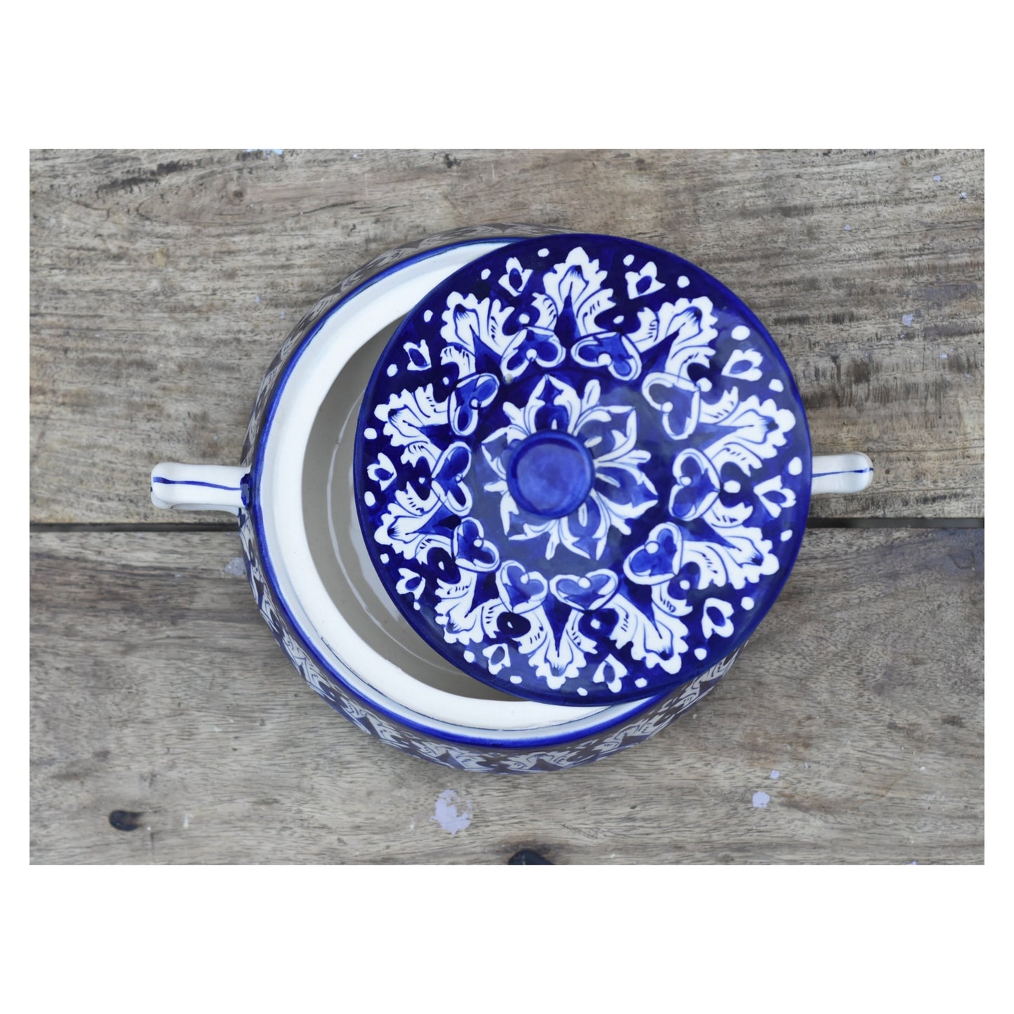 Iconic Blue Donga/Cover Pot|Blue Pottery Safalina