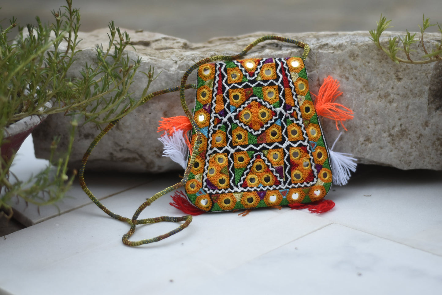 Handmade Kashmiri Aariwork over the shoulder purse| Small Safalina