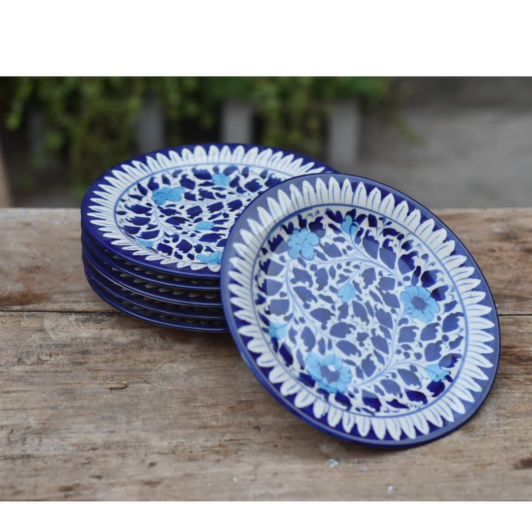 Floral White Dinner Plate| 10 inches|Set of 6 Safalina