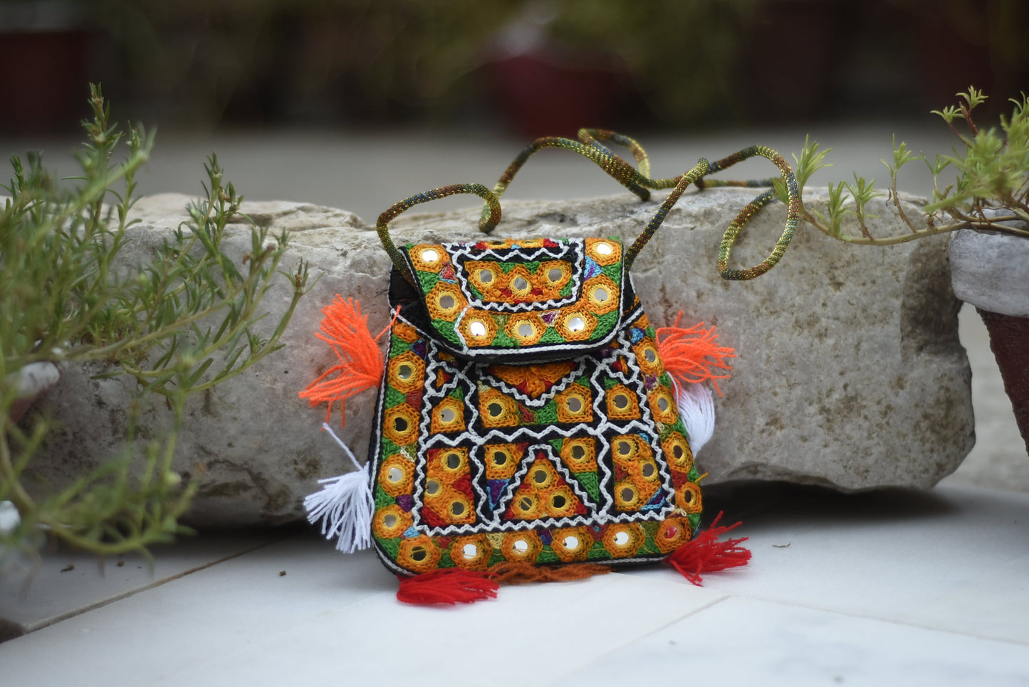 Handmade Kashmiri Aariwork over the shoulder purse| Small Safalina
