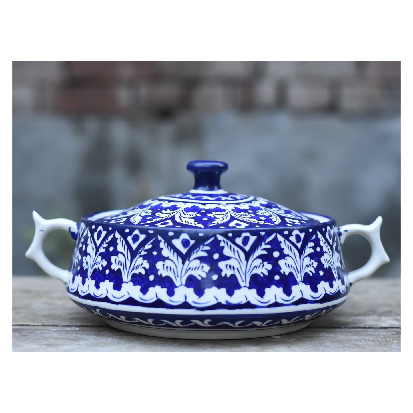 Classic Blue Donga/Cover Pot|Blue Pottery Safalina
