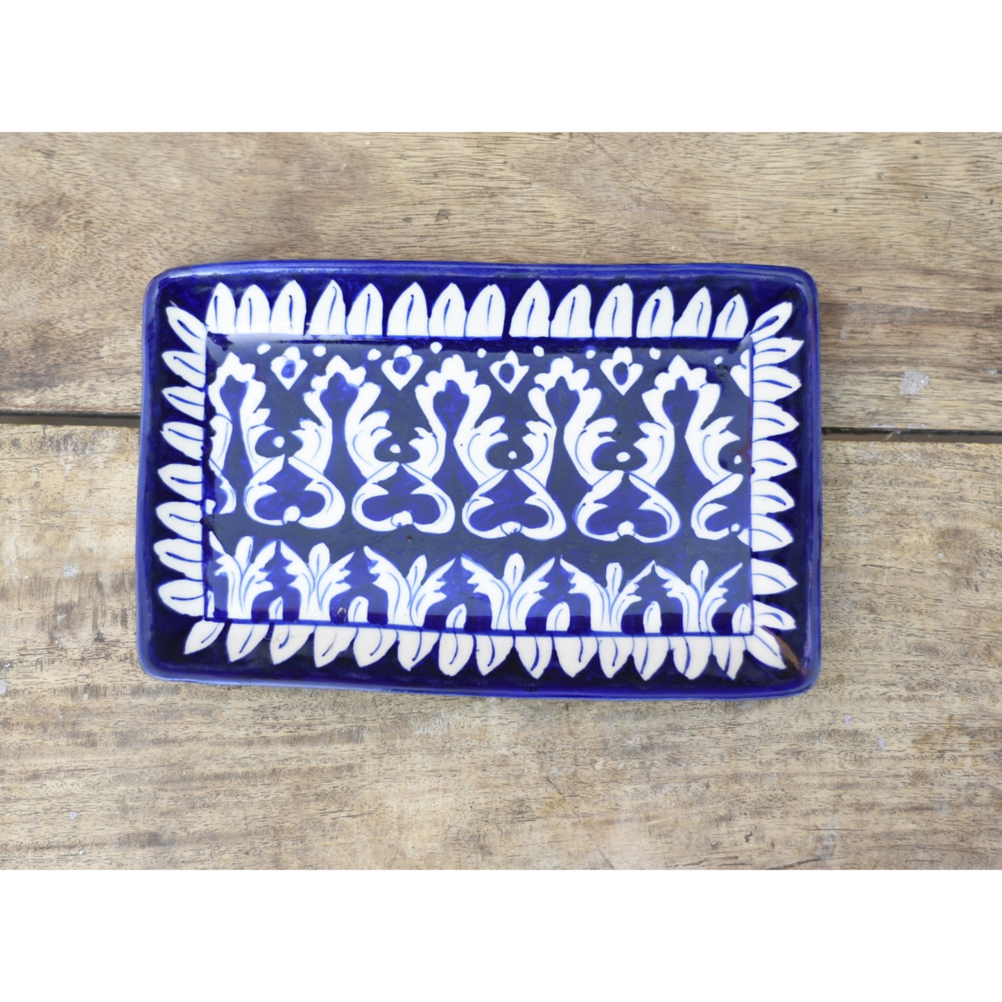Iconic Blue Kebab/Salad Serving Dish|Blue Pottery My Store