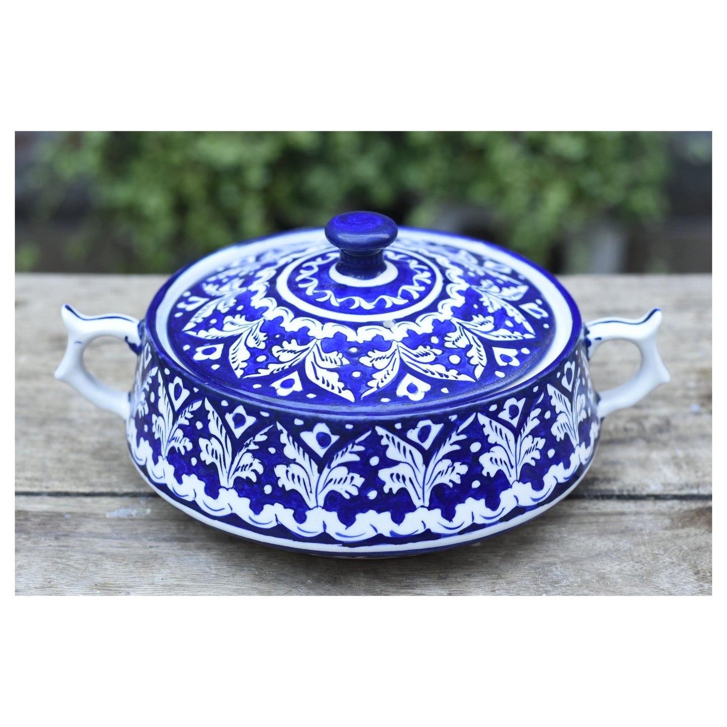 Classic Blue Donga/Cover Pot|Blue Pottery Safalina