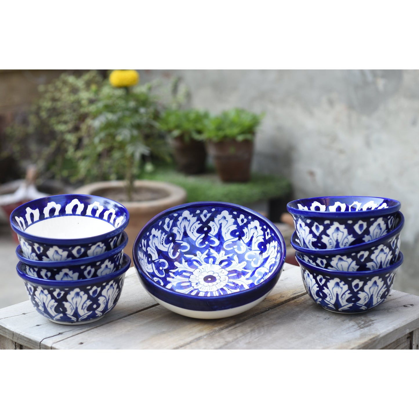 Iconic Blue 6 person Dessert Set/Soup Set Safalina
