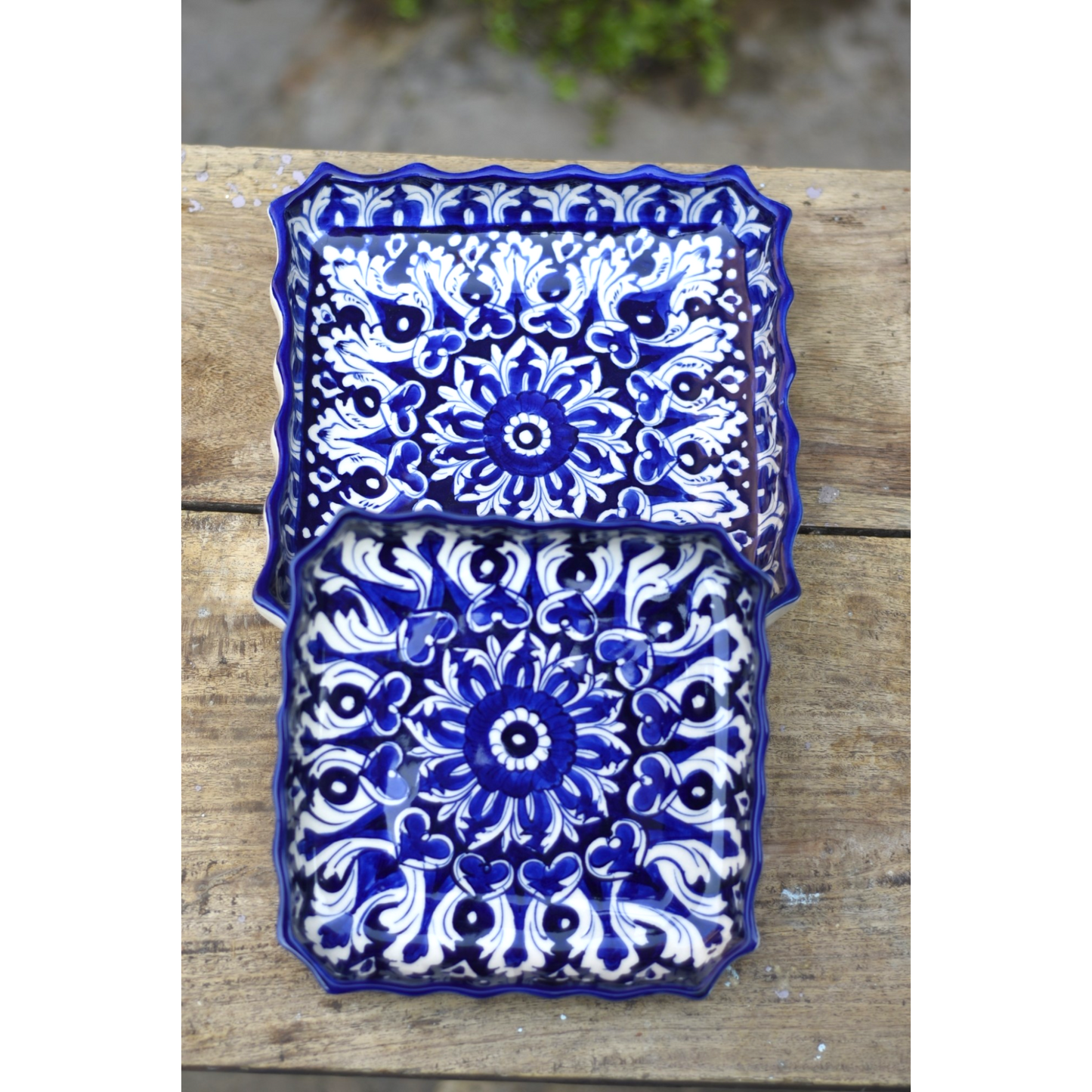 13 Piece Iconic Blue Serving Set|Blue pottery Safalina