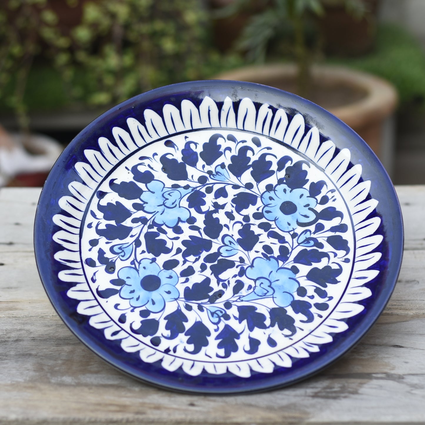 Floral White Dinner Plate| 10 inches| Single Plate