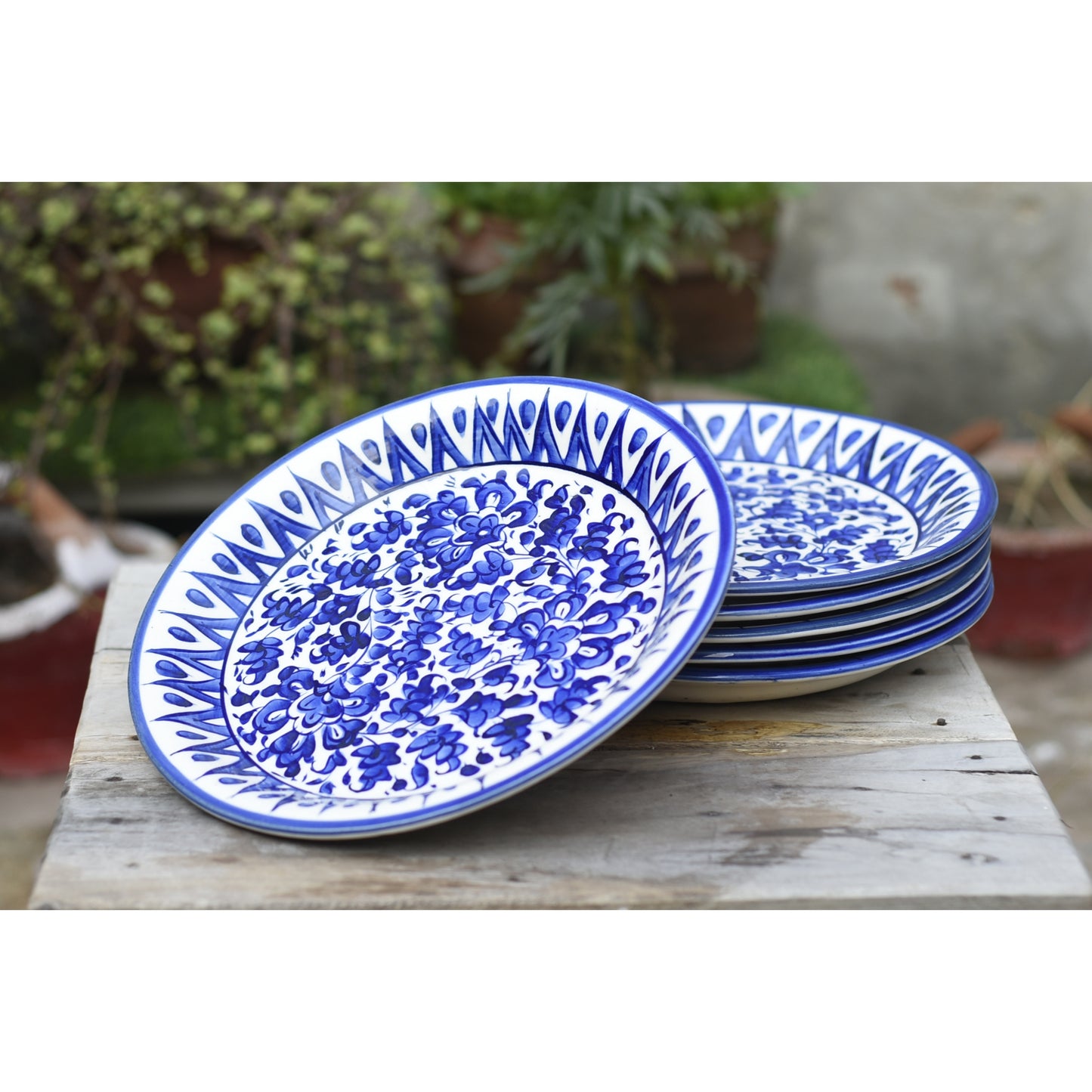 Serene Blue Dinner Plate| 10 inches|Set of 6