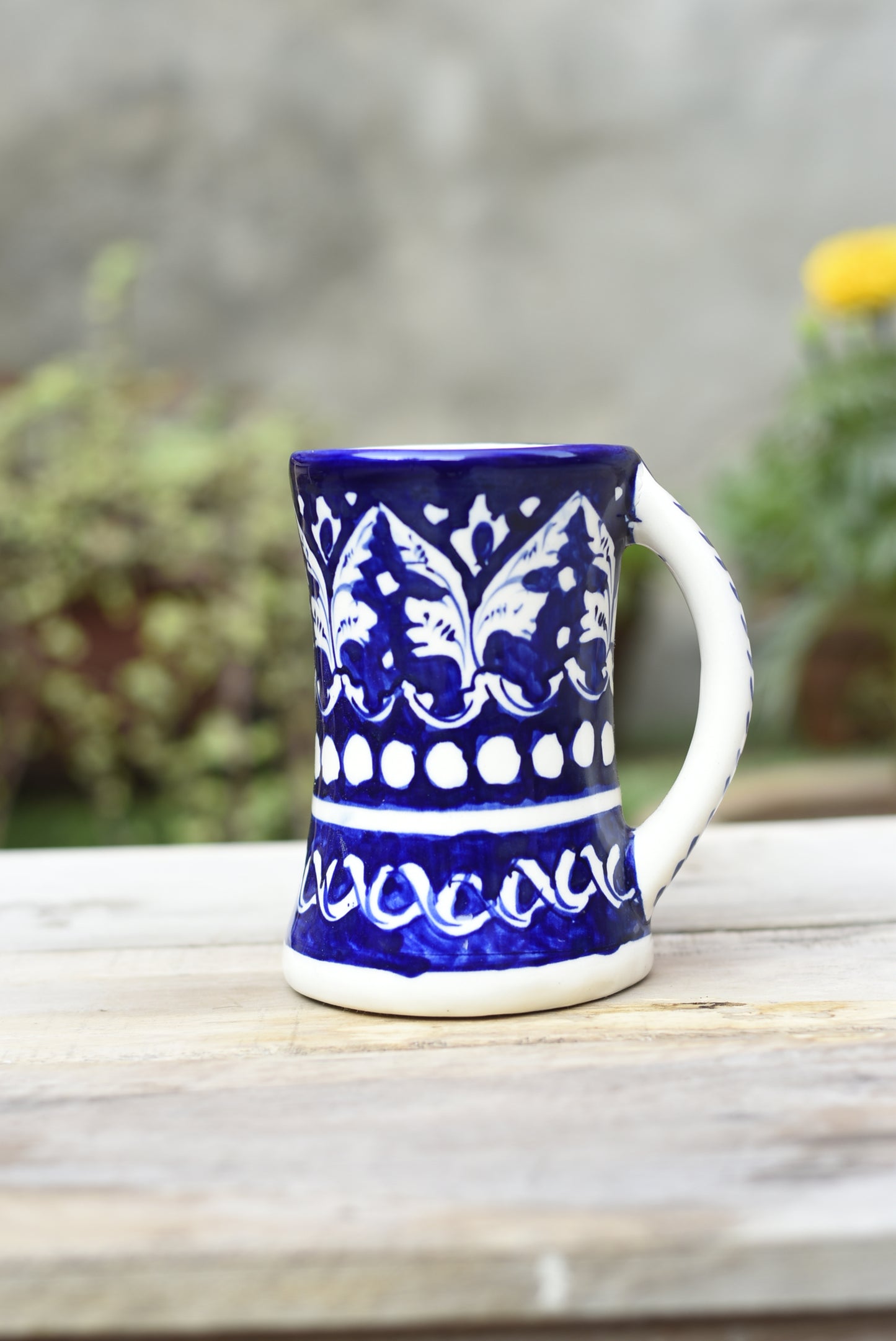 Classic Blue Long Mug with Lid